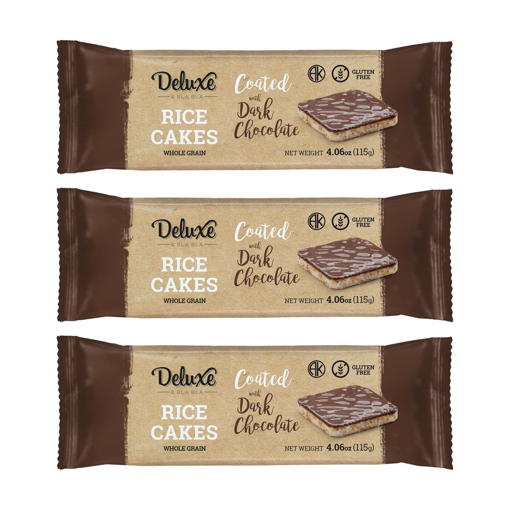 3 Pack Rice Cake Coated with Dark Chocolate