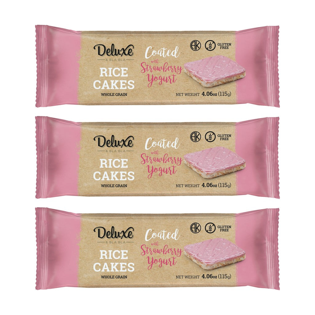 3 Pack Rice Cake Coated with Straberry