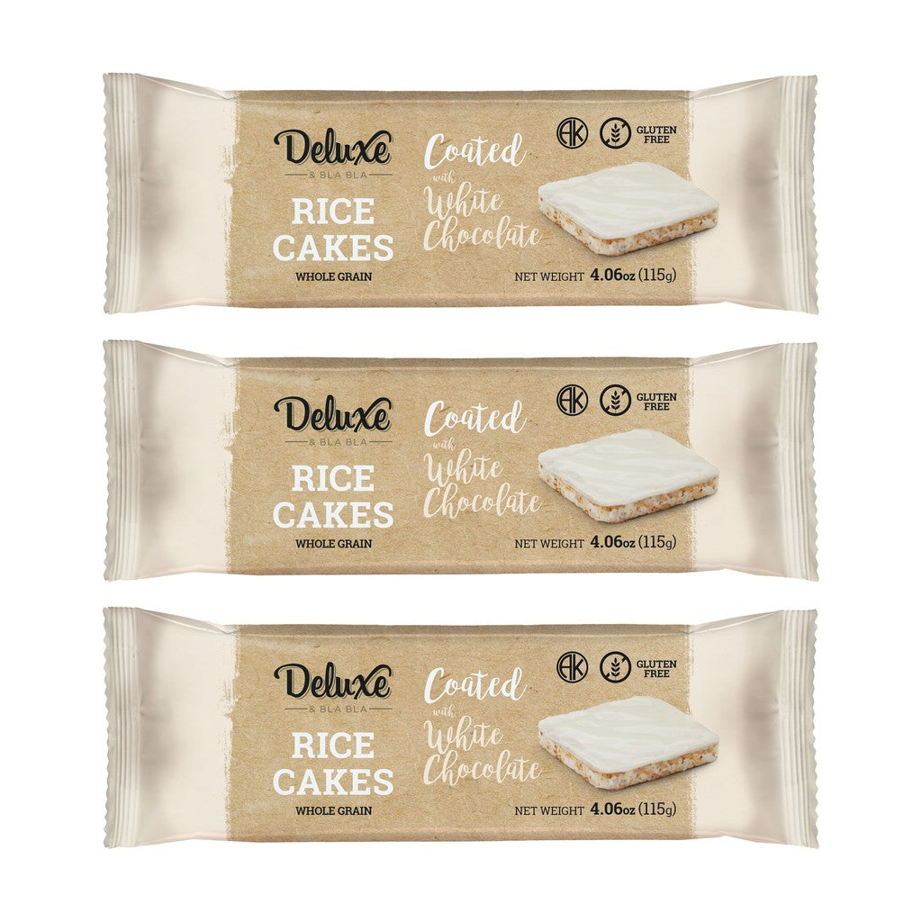 3 Pack Rice Cake Coated with White Chocolate