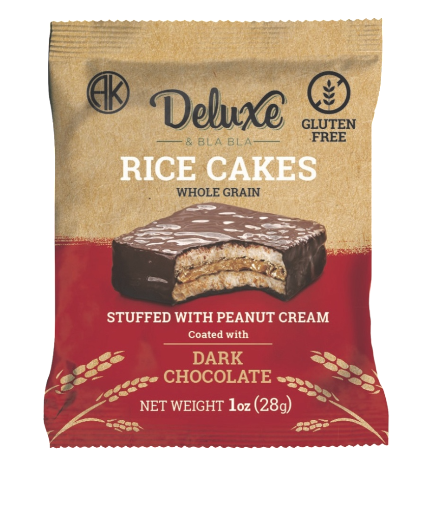 12 Pack Rice Cake Dark Chocolate Stuffed with Peanut Cream